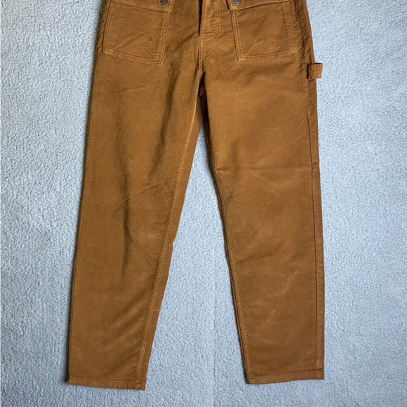 Free People Kyo Carpenter Corduroy Pants Womens 4 Orange Casual Pockets - Picture 8 of 10